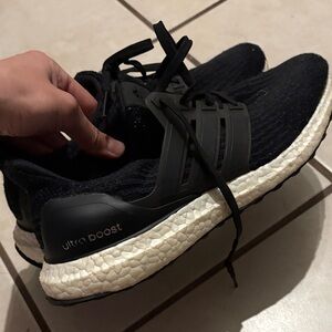 Adidas Ultra Boost Men's Black and White Athletic Shoes